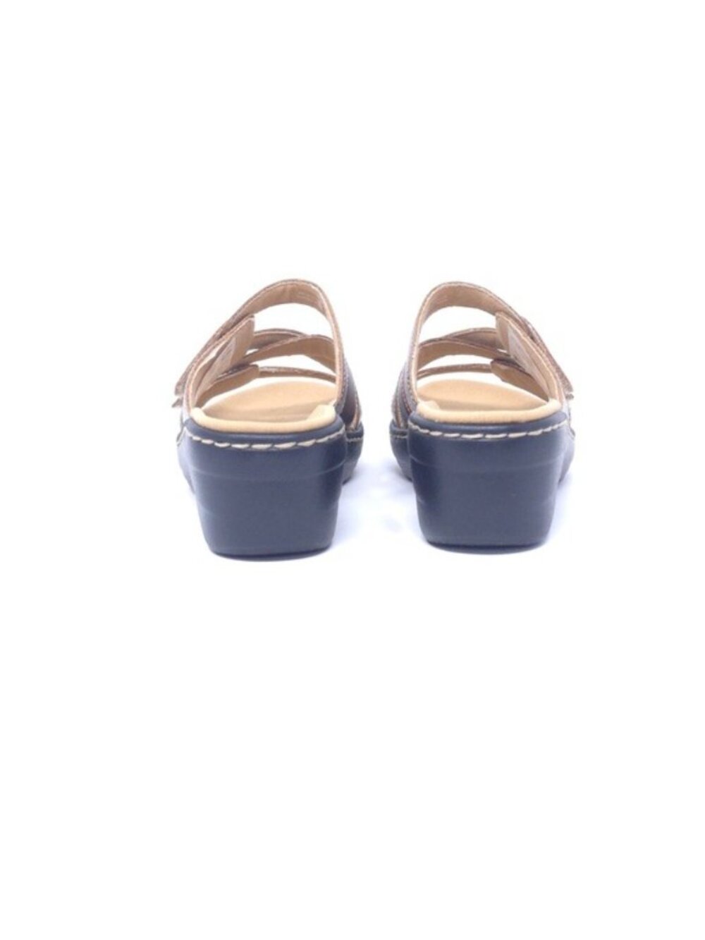Clarks Collection Merliah Karli Wedge Sandal Metallic Leather 6M - Picture 4 of 10